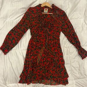 Farm Rio red toucan palm print dress size S